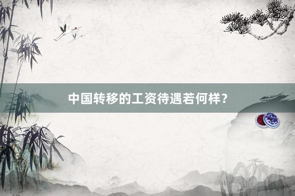 中国转移的工资待遇若何样？
